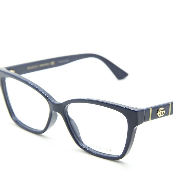 NEW GUCCI GG 0634O 004 BLUE CLEAR LENS AUTHENTIC EYEGLASSES 56-14-145 - Picture 1 of 7